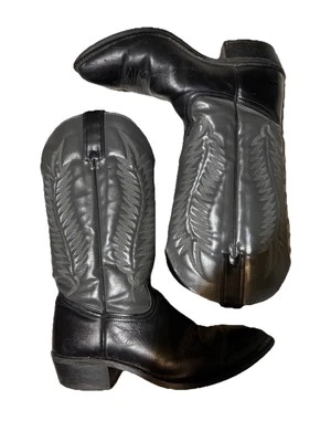 Botas de Vaquero Wrangler De Colección Para Hombre 9.5D Gris Y Negro 6310 Hechas en EE. UU. Foto 1 de 4