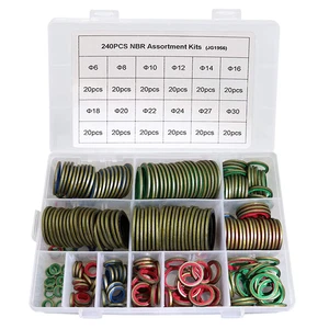 240 Stck. 12 Größen NBR Metallgebunden Dichtscheibe Sortiment Kit Hydralic Oil Resist R - Bild 1 von 12