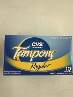 Lote de 250 tampones descargables CVS absorción regular recién enviados paquete de 25x10 Foto 1 de 4