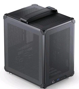 C6-ITX Black Mini ITX Handled Mesh PC Case, Simple Compact Desktop ITX Chassis, - Bild 1 von 8