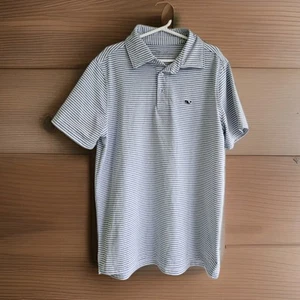 Vineyard Vines OTG On-The-Go Sankaty Polo Shirt Youth Medium 12-14 Fish AOP - Picture 1 of 6