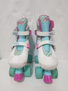 Yvolution Neon Quads Roller Skates, Adjustable Youth Sizes 3-6 Color Pink/teal - Picture 1 of 8