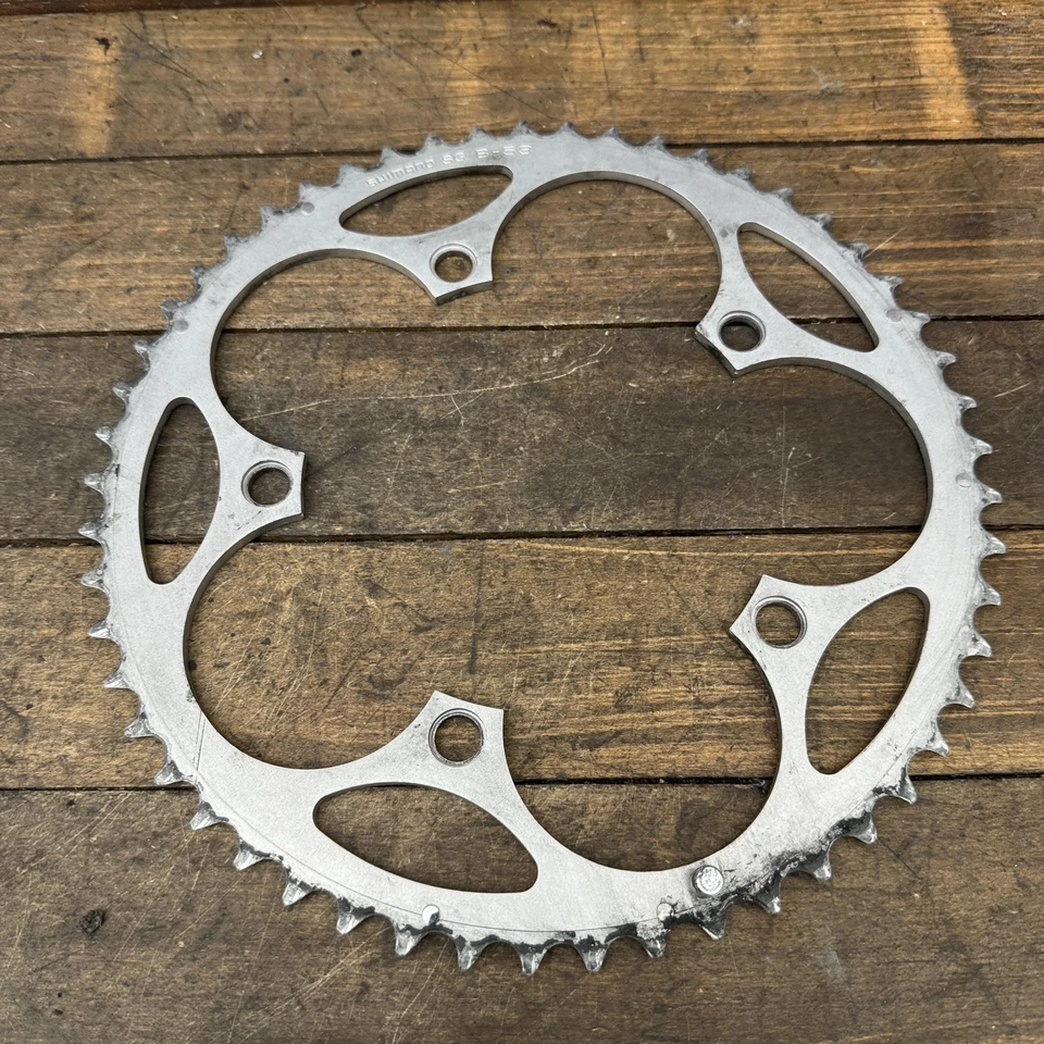 Vintage Shimano SG B-53 Chainring 53T 130 BCD 5-Bolt Road Bike Silver 90s 00s - Image 1 of 4