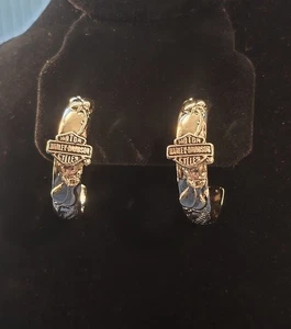 Damen Silber Harley-Davidson Creolen - Bild 1 von 7