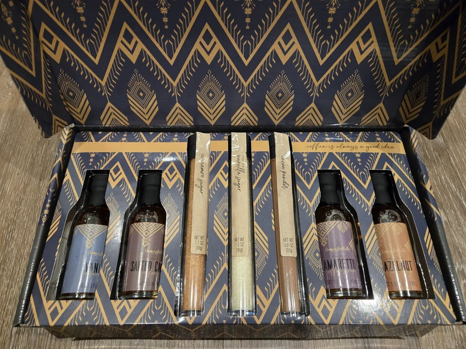 精心周到的美食咖啡吧礼品套装,包括 4 种美味糖浆可 — 第 1/4 张图片