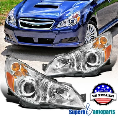 Fits 2010-2014 Subaru Legacy Projector Headlights w/ Turn Signal Parking Lamps - Image 1 of 4