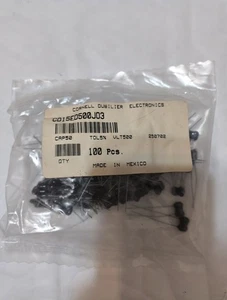 Cornell Dubilier CD15ED500JO3 Silver Dipped Mica Capacitor 50 pF 500 V Pk/100 - Picture 1 of 6