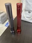 Vintage Maglite Flashlight Mag Instrument 3 Cell D Batteries Silver And Red Usa