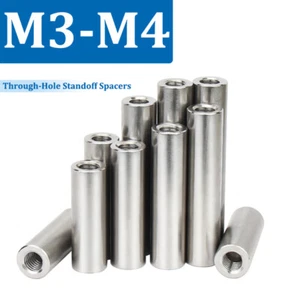 Aluminium Standoff Spacers Through Hole Round Cylinder M3 M4 Length 4mm - 100mm - Picture 1 of 12