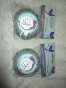 Amscan Brand~Lets Shellabrate~Mermaid~Baking Cup~Cup Cake Papers~2.0"~2 Pkgs - Picture 1 of 10