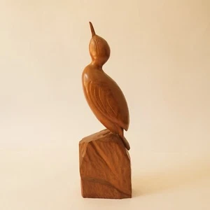 Estatua de madera de zampullinero tallada escultura firmada GC 1980 Wharton Dietrich Lang - Imagen 1 de 10