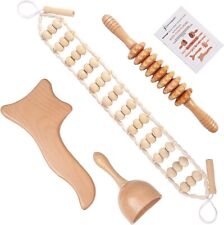 4-In-1 Maderoterapia Kit Wood Therapy Massage Tools Wooden Massager for Lymphati