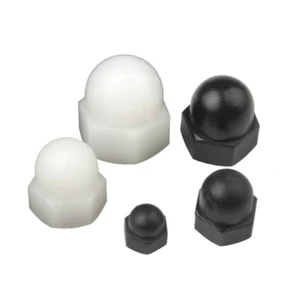 Plastic Nylon Dome Nut Cap Bolt Safety Cover Black White M3 M4 M5 M6 M8 M10 M12 - Picture 1 of 19