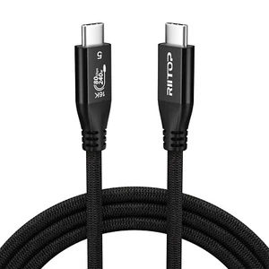 Thunderbolt 5 Cable 240W Charging 1M/3.3FT, 8K@60Hz, 240W PD Charging, 80Gbps - Picture 1 of 8