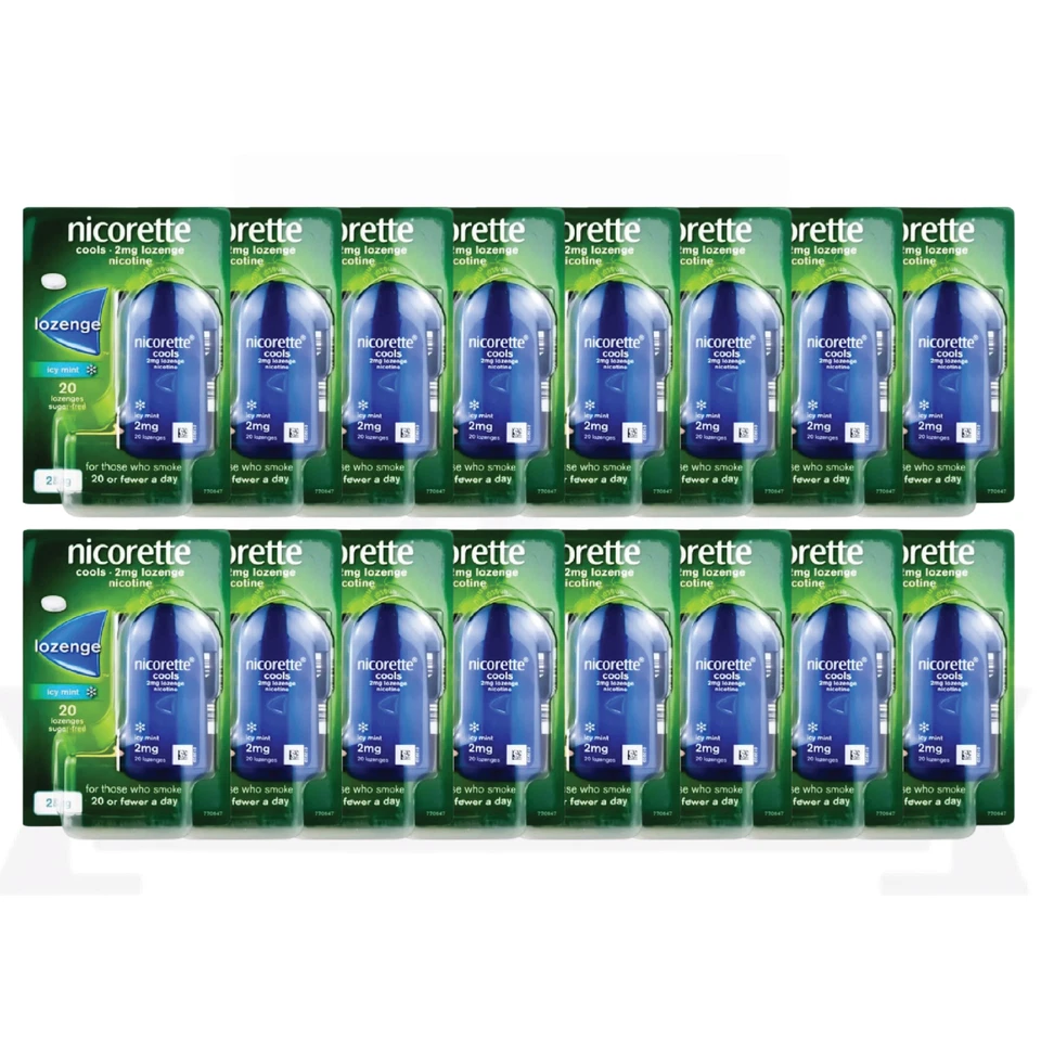 12 x Pastillas Nicorette Cools 2 mg ICY MINT 20 Pastillas PACK DE 12 Foto 1 de 1