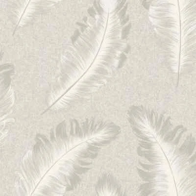 Belgravia Ciara Feather Heavyweight Textured Glitter Vinyl Wallpaper Silver 4400 - image 1 of 4
