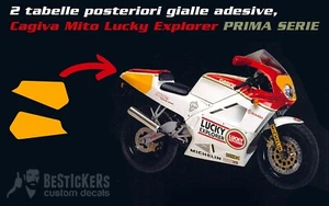 2 Adhesivos Amarillo Tablas Número de Matrícula Cagiva Mito Lucky Explorer Antes - Bild 1 von 2