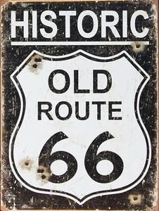 Route 66, Retro replica vintage style metal tin sign gift garage - Picture 1 of 1