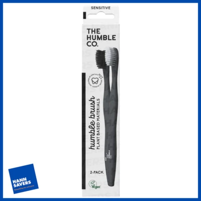 THE HUMBLE CO. Humble Co Tooth Brush Plant Based Materials 2 Pack Sensitive Toothbrush NEW UK