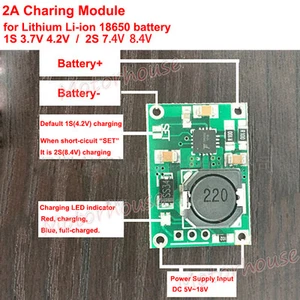 1S 3.7V 2S 7.4V Lithium Li-ion 18650 Battery Charging Board Charger PCB Module - Picture 1 of 4