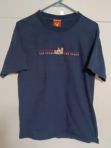 VINTAGE LAS VEGAS MICKEY MOUSE BLUE T-SHIRT SIZE LARGE - Picture 1 of 5