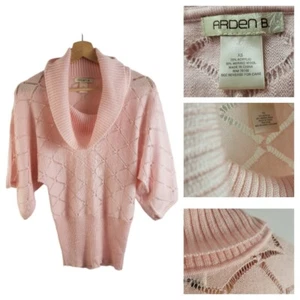 ARDEN B. XS Merino Wool Blend Pink Sweater Cowl Neck Wide 3/4 Dolman Sleeve Y2K - Picture 1 of 8