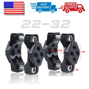2x Motorcycle Fork Tube Bar Clamp Headlight Mount Bracket Fog Spot Light Holder - Picture 1 of 12