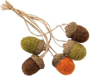 Primitives by Kathy Felt Acorn Set 5 Fall Critter Halloween Ornament Gift Autumn - Picture 1 of 1