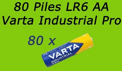 80 PILES VARTA LR6 LR06 AA 4006 E91 MIGNON BATTERIE 1,5V ALCALINE INDUSTRIAL PRO