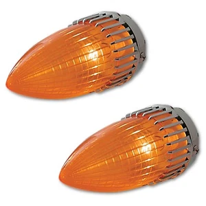 59 Cadillac Car Amber Rear Tail Brake Light Lamp Lens & Chrome Bezel Assembly Pr - Picture 1 of 2