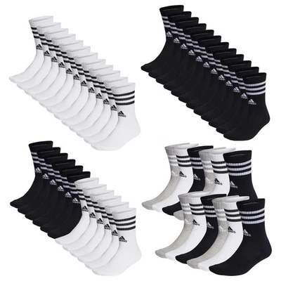 Adidas Unisex Socks, 12-Pack - 3-Stripes Cushioned Crew, Logo, Stripes, ... - Image 1 of 4