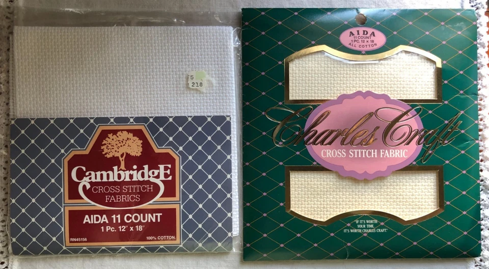 New Aida Cross Stitch Fabric 11 Count 12" x 18" - Choose Color - Image 1 of 1
