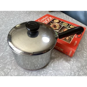 Vintage Post 1968 Revere Ware Kupferboden 2 Quart Soßenpfanne Clinton Ill 4 - Bild 1 von 5