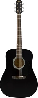 Fender Squier Dreadnought Acoustic Guitar - Black - Image 1 of 4