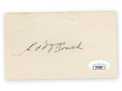 Edd Roush Signed Autographed 3X5 Index Card Reds Giants HOFer JSA CF45864 - Image 1 of 2