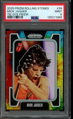 2025 PRIZM ROLLING STONES MICK JAGGER  TIE-DYE /49  #39 PSA 9 - Image 1 of 2