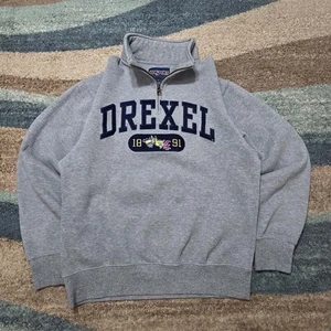Drexel University Dragons Quarter Zip Sweatshirt Gray JanSport Small Embroidered - Picture 1 of 7