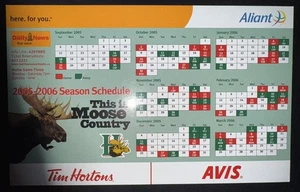 2005-06 HALIFAX MOOSEHEADS QMJHL HOCKEY MAGNET SCHEDULE AVIS/ALIANT/TIM HORTONS - Picture 1 of 1