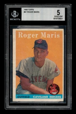 1958 Topps Set-Break # 47 Roger Maris BVG 5 EXCELLENT - Image 1 of 3