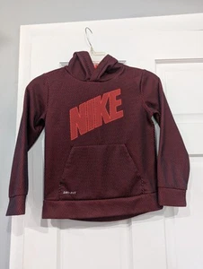 Nike Boys Size 7 Dri-Fit Hoodie Orange And Black - Picture 1 of 5