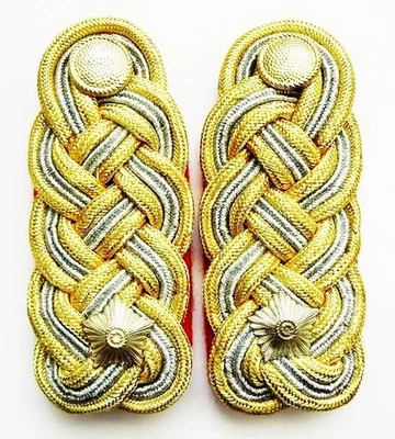 DDR, NVA, LasK, Schulterstücke - Generalmajor -, Metallgespinst, zwei Bilder - Bild 1 von 2