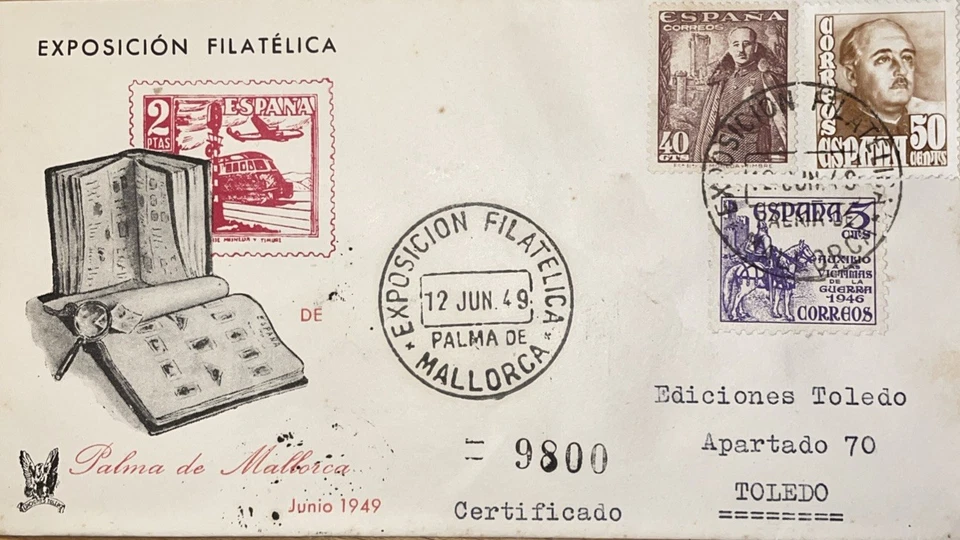 Sobre Certificado matasello especial Exposición Filatélica Palma de Mallorca  - Imagen 1 de 1