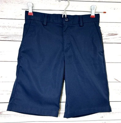 Lands End Boys School Uniform Chino Shorts Navy Bluei Size 10 Adjustable Waist - Image 1 of 4