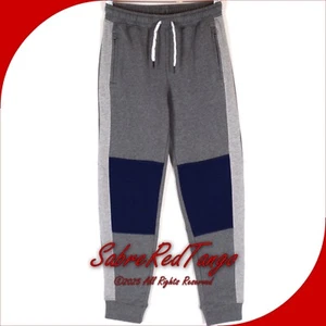 NWT HANNA ANDERSSON COLORBLOCKED DOUBLE KNEE SLIM SWEATPANTS GREY MULTI 150 12 - Picture 1 of 4