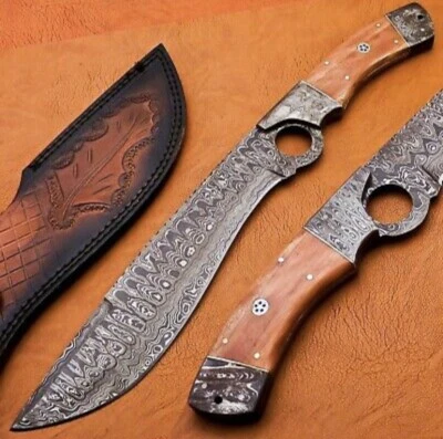 AJ SANITY KNIVES HANDMADE DAMASCUS STEEL HUNTING TRACKER BOWIE SURVIVAL BUSHCRAFT KNIFE KUKRI
