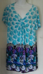 MARINA KANEVA WOMEN'S PURPLE AND BLUE PATTERNED SHIRT BNWT - Picture 1 of 4