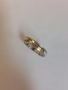 anello fedina uomo donna unisex argento 925 % rodiato dorata misura 12 - Foto 1 di 4
