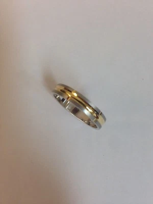 anello fedina uomo donna unisex argento 925 % rodiato dorata misura 12 - Immagine 1 di 4