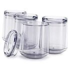 Maars Port Acrylic Wine Tumbler with Lid | Premium Outdoor 4 Pack Clear
