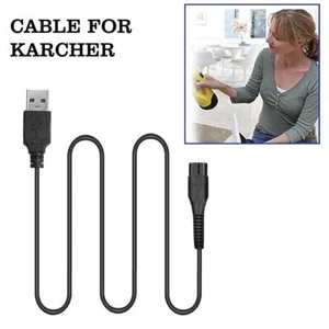 USB Charging Cable for Karcher WV50 WV75 WV55 Window Vaccum Charger Lead Black - Zdjęcie 1 z 7